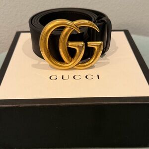 Gucci Black and Gold Men's Belt